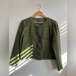Blank NYC Green Quilted Jacket Top Size Large